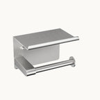 Stainless steel wall mounted toilet paper holder with shelf for modern bathrooms