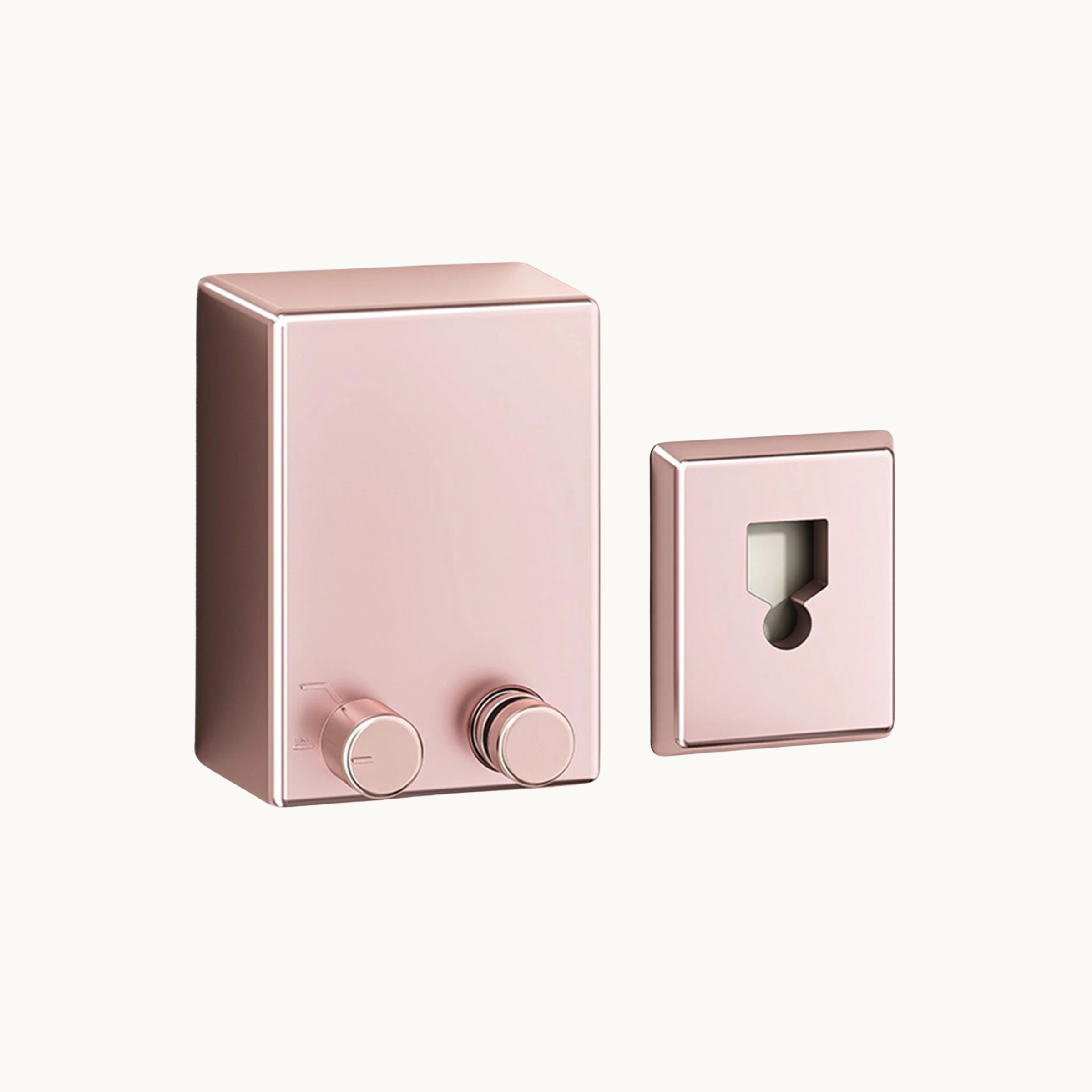 Rose gold wall mounted retractable clothes drying rack with dual dials