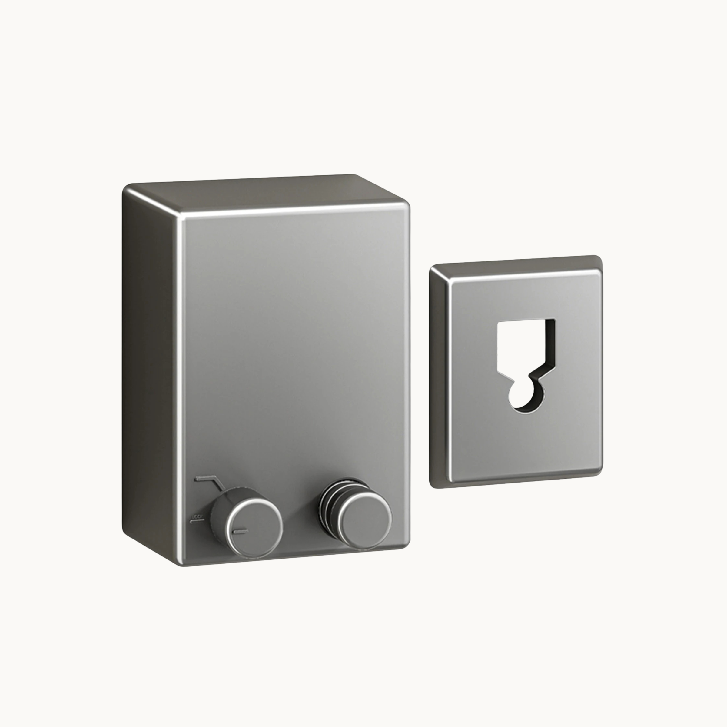 Stainless steel wall-mounted retractable clothesline with square design and dual knobs