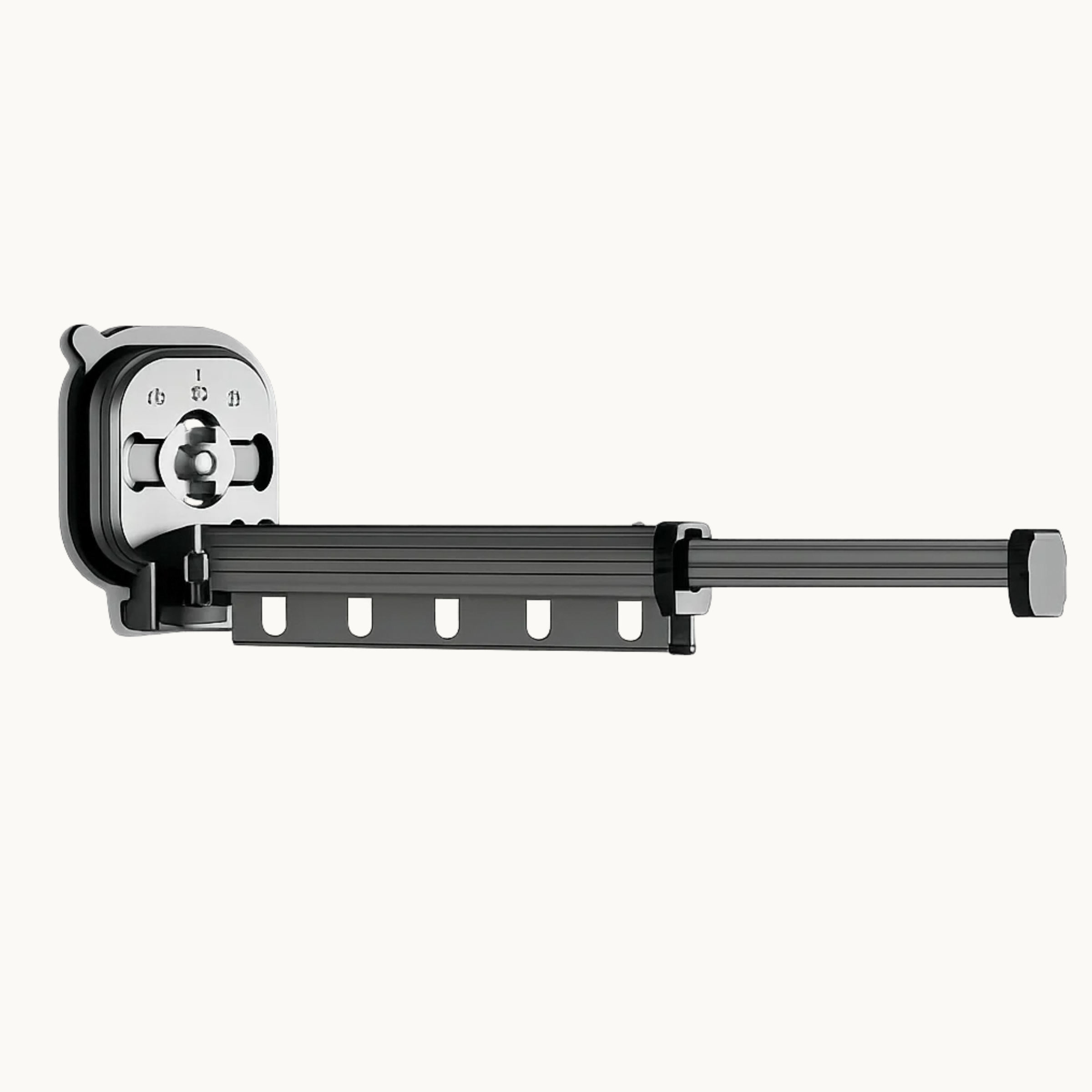 Wall mounted retractable drying rack with multiple hooks for modern home organization