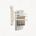 Wall mounted foldable drying rack with towels, space-saving bathroom organizer