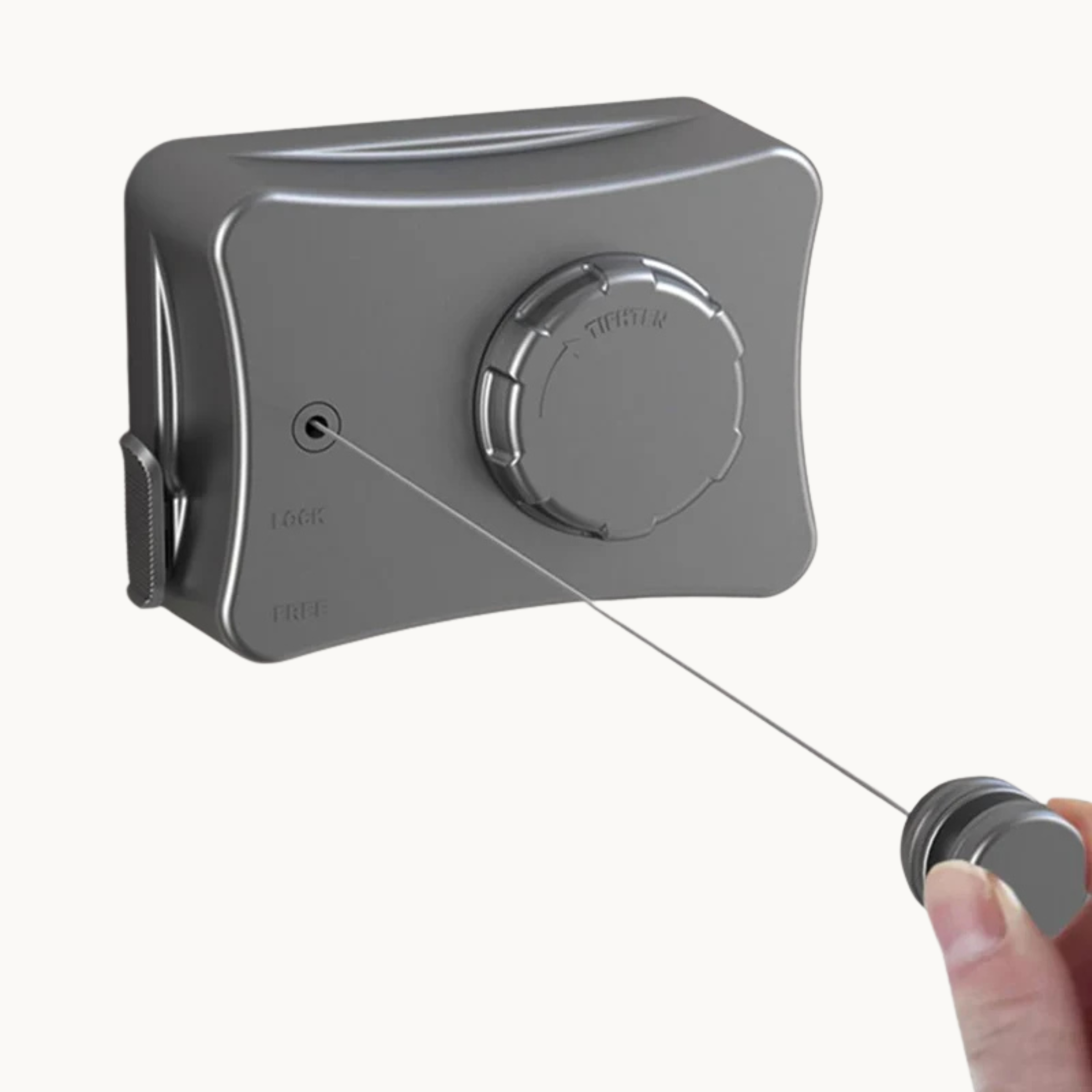 Retractable wall mounted drying rack with pull-out clothesline and lock mechanism