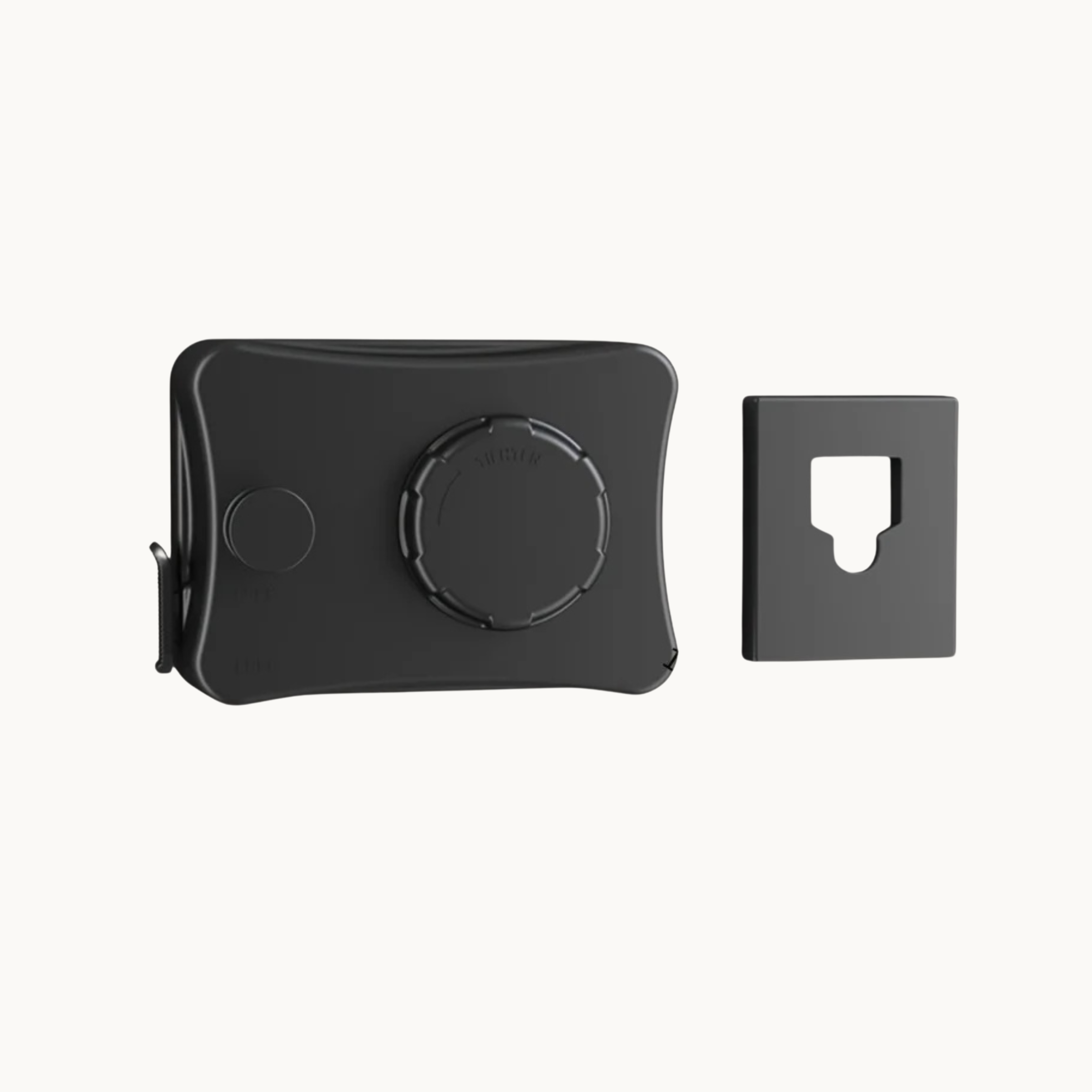 Black wall mounted retractable clothesline with attachment plate for space-saving drying